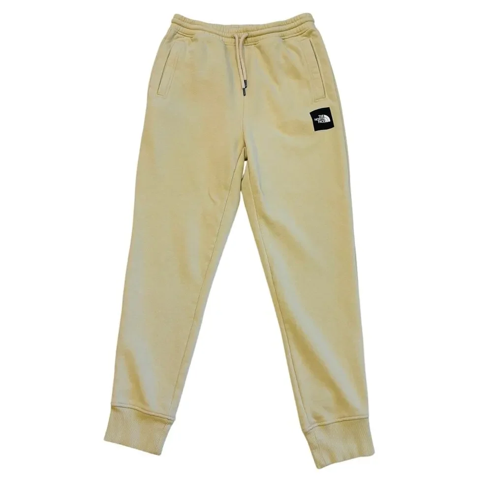 The North Face Sweatpants Mens Size Small Cream Core Jogger Fleece Lined Cuffed